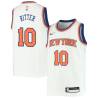 White Tex Ritter Twill Basketball Jersey -Knicks #10 Ritter Twill Jerseys, FREE SHIPPING