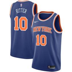 Blue Tex Ritter Twill Basketball Jersey -Knicks #10 Ritter Twill Jerseys, FREE SHIPPING