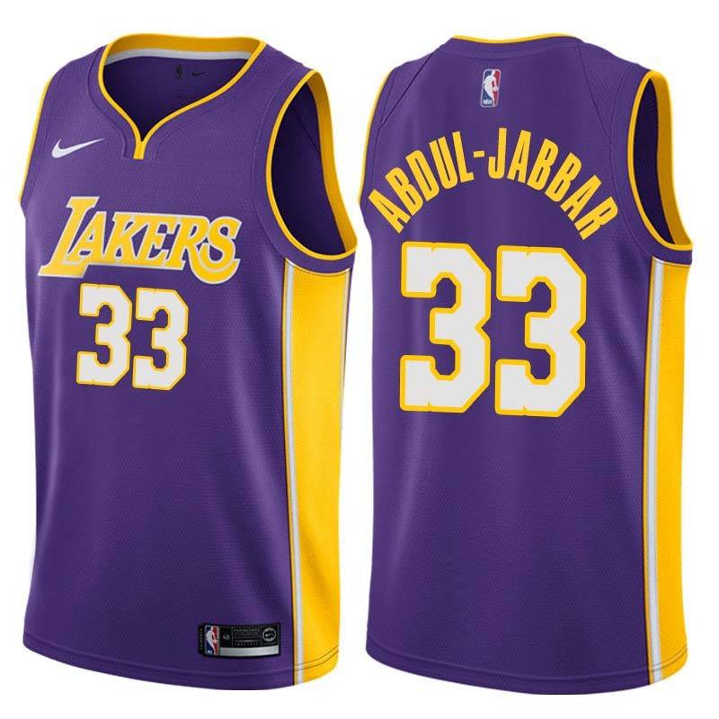 Purple2 Kareem Abdul-Jabbar Twill Basketball Jersey -Lakers #33 Abdul-Jabbar Twill Jerseys, FREE SHIPPING