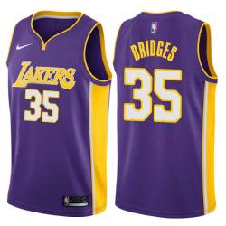 Purple2 Bill Bridges Twill Basketball Jersey -Lakers #35 Bridges Twill Jerseys, FREE SHIPPING