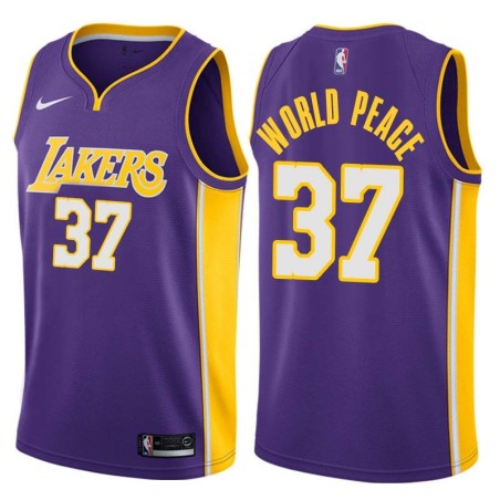 Purple2 Metta World Peace Twill Basketball Jersey -Lakers #37 World Peace Twill Jerseys, FREE SHIPPING