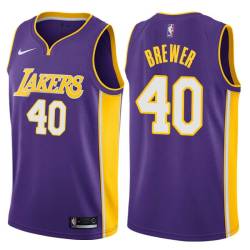 Purple2 Jim Brewer Twill Basketball Jersey -Lakers #40 Brewer Twill Jerseys, FREE SHIPPING