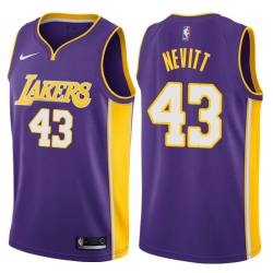 Purple2 Chuck Nevitt Twill Basketball Jersey -Lakers #43 Nevitt Twill Jerseys, FREE SHIPPING