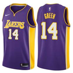 Purple2 Danny Green Lakers #14 Twill Basketball Jersey FREE SHIPPING