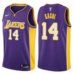Purple2 Marc Gasol Lakers #14 Twill Basketball Jersey FREE SHIPPING