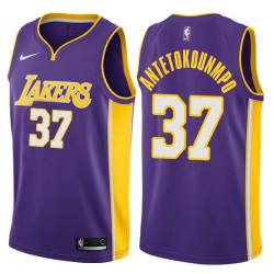 Purple2 Kostas Antetokounmpo Lakers #37 Twill Basketball Jersey FREE SHIPPING