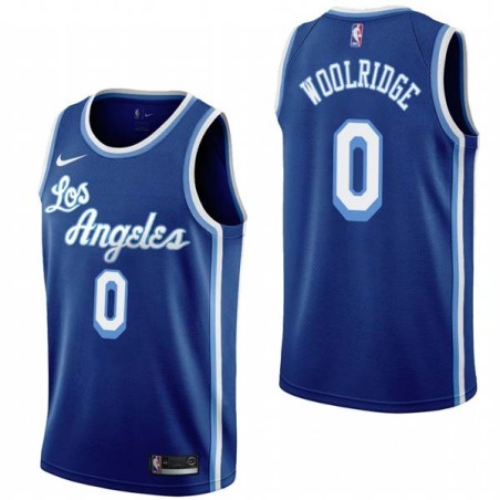 Royal Classic Orlando Woolridge Twill Basketball Jersey -Lakers #0 Woolridge Twill Jerseys, FREE SHIPPING