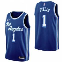 Royal Classic Anthony Peeler Twill Basketball Jersey -Lakers #1 Peeler Twill Jerseys, FREE SHIPPING
