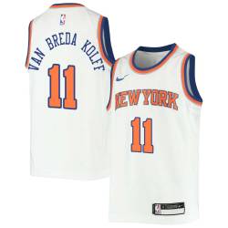 White Butch Van Breda Kolff Twill Basketball Jersey -Knicks #11 Van Breda Kolff Twill Jerseys, FREE SHIPPING