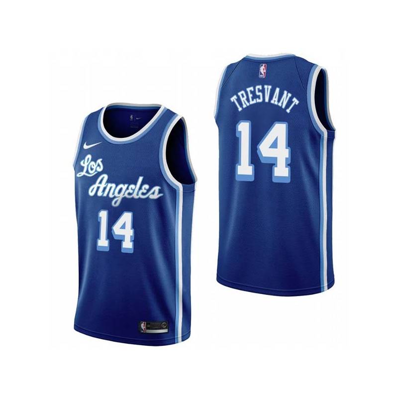 Royal Classic John Tresvant Twill Basketball Jersey -Lakers #14 Tresvant Twill Jerseys, FREE SHIPPING