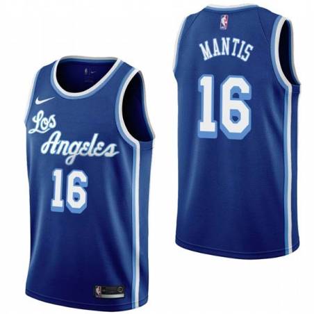 Royal Classic Nick Mantis Twill Basketball Jersey -Lakers #16 Mantis Twill Jerseys, FREE SHIPPING