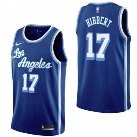 Royal Classic Roy Hibbert Twill Basketball Jersey -Lakers #17 Hibbert Twill Jerseys, FREE SHIPPING