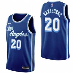 Royal Classic Nate Hawthorne Twill Basketball Jersey -Lakers #20 Hawthorne Twill Jerseys, FREE SHIPPING