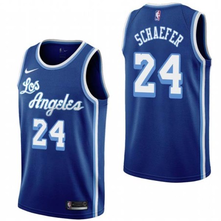 Royal Classic Herm Schaefer Twill Basketball Jersey -Lakers #24 Schaefer Twill Jerseys, FREE SHIPPING