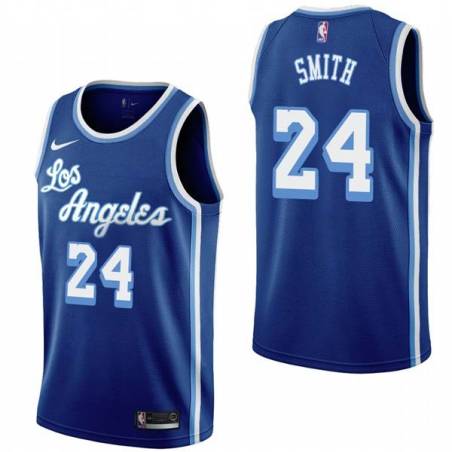 Royal Classic Bobby Smith Twill Basketball Jersey -Lakers #24 Smith Twill Jerseys, FREE SHIPPING
