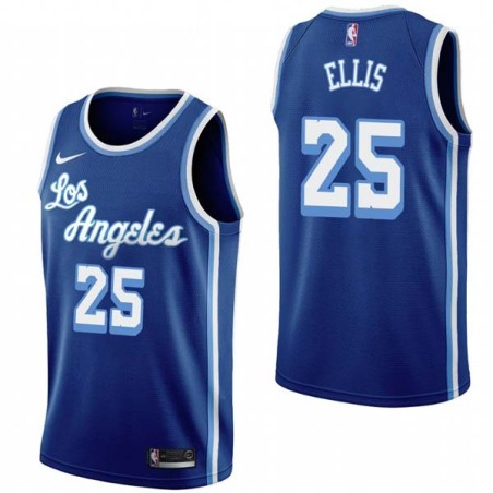 Royal Classic Leroy Ellis Twill Basketball Jersey -Lakers #25 Ellis Twill Jerseys, FREE SHIPPING