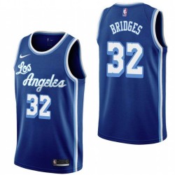 Royal Classic Bill Bridges Twill Basketball Jersey -Lakers #32 Bridges Twill Jerseys, FREE SHIPPING