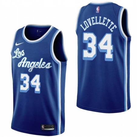 Royal Classic Clyde Lovellette Twill Basketball Jersey -Lakers #34 Lovellette Twill Jerseys, FREE SHIPPING