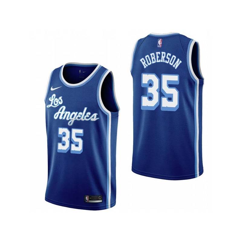 Royal Classic Rick Roberson Twill Basketball Jersey -Lakers #35 Roberson Twill Jerseys, FREE SHIPPING