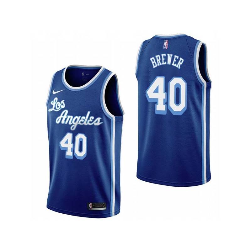 Royal Classic Jim Brewer Twill Basketball Jersey -Lakers #40 Brewer Twill Jerseys, FREE SHIPPING