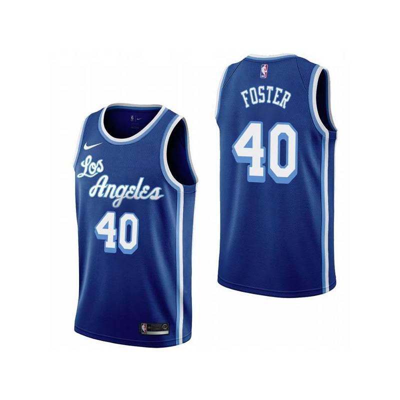 Royal Classic Greg Foster Twill Basketball Jersey -Lakers #40 Foster Twill Jerseys, FREE SHIPPING