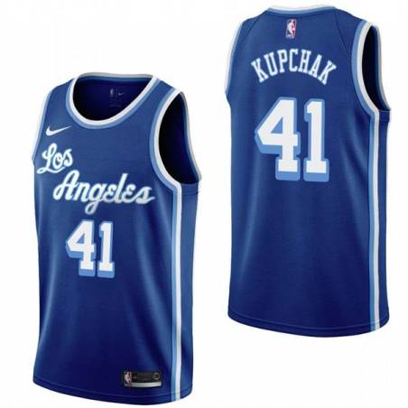 Royal Classic Mitch Kupchak Twill Basketball Jersey -Lakers #41 Kupchak Twill Jerseys, FREE SHIPPING