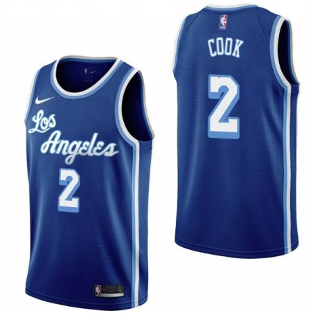 Royal Classic Quinn Cook Lakers #2 Twill Basketball Jersey FREE SHIPPING