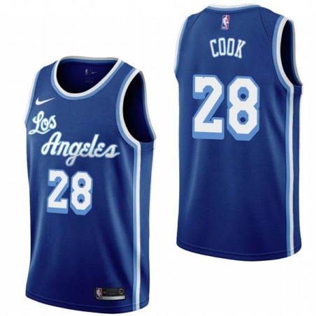 Royal Classic Quinn Cook Lakers #28 Twill Basketball Jersey FREE SHIPPING