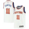 White Jamal Crawford Twill Basketball Jersey -Knicks #11 Crawford Twill Jerseys, FREE SHIPPING