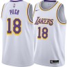 White John Pilch Twill Basketball Jersey -Lakers #18 Pilch Twill Jerseys, FREE SHIPPING