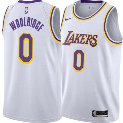 White Orlando Woolridge Twill Basketball Jersey -Lakers #0 Woolridge Twill Jerseys, FREE SHIPPING