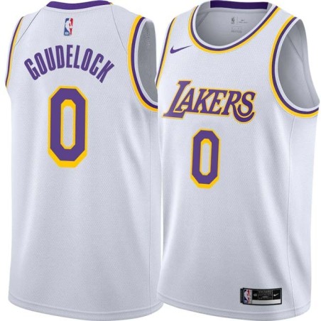 White Andrew Goudelock Twill Basketball Jersey -Lakers #0 Goudelock Twill Jerseys, FREE SHIPPING