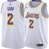 White Kenny Carr Twill Basketball Jersey -Lakers #2 Carr Twill Jerseys, FREE SHIPPING