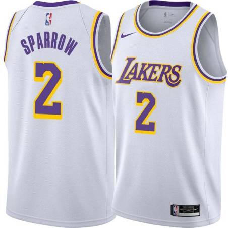 White Rory Sparrow Twill Basketball Jersey -Lakers #2 Sparrow Twill Jerseys, FREE SHIPPING