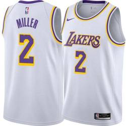 White Anthony Miller Twill Basketball Jersey -Lakers #2 Miller Twill Jerseys, FREE SHIPPING