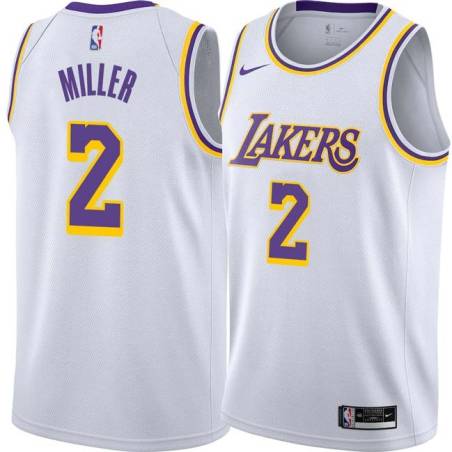 White Anthony Miller Twill Basketball Jersey -Lakers #2 Miller Twill Jerseys, FREE SHIPPING