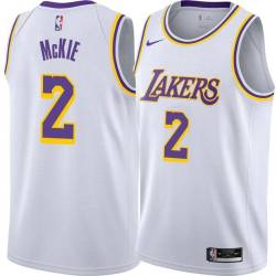 White Aaron McKie Twill Basketball Jersey -Lakers #2 McKie Twill Jerseys, FREE SHIPPING