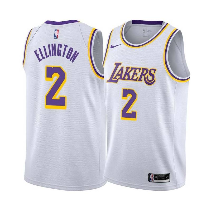 White Wayne Ellington Twill Basketball Jersey -Lakers #2 Ellington Twill Jerseys, FREE SHIPPING