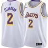 White Wayne Ellington Twill Basketball Jersey -Lakers #2 Ellington Twill Jerseys, FREE SHIPPING