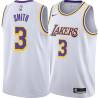 White Elmore Smith Twill Basketball Jersey -Lakers #3 Smith Twill Jerseys, FREE SHIPPING