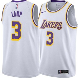 White Jeff Lamp Twill Basketball Jersey -Lakers #3 Lamp Twill Jerseys, FREE SHIPPING