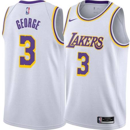 White Devean George Twill Basketball Jersey -Lakers #3 George Twill Jerseys, FREE SHIPPING