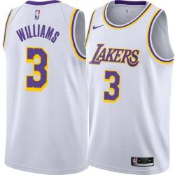 White Shammond Williams Twill Basketball Jersey -Lakers #3 Williams Twill Jerseys, FREE SHIPPING