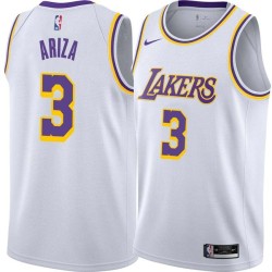 White Trevor Ariza Twill Basketball Jersey -Lakers #3 Ariza Twill Jerseys, FREE SHIPPING