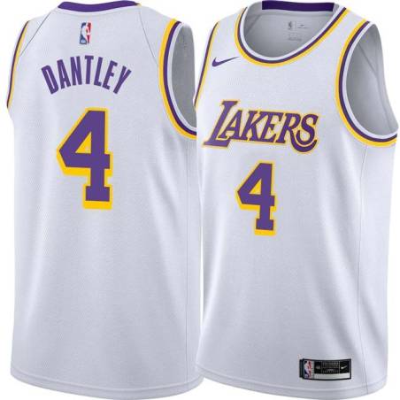 White Adrian Dantley Twill Basketball Jersey -Lakers #4 Dantley Twill Jerseys, FREE SHIPPING