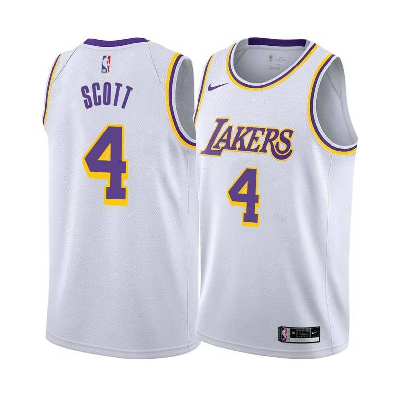 White Byron Scott Twill Basketball Jersey -Lakers #4 Scott Twill Jerseys, FREE SHIPPING