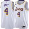 White Byron Scott Twill Basketball Jersey -Lakers #4 Scott Twill Jerseys, FREE SHIPPING