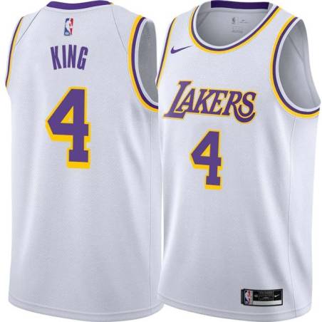 White Frankie King Twill Basketball Jersey -Lakers #4 King Twill Jerseys, FREE SHIPPING