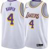 White Ron Harper Twill Basketball Jersey -Lakers #4 Harper Twill Jerseys, FREE SHIPPING