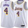 White Antawn Jamison Twill Basketball Jersey -Lakers #4 Jamison Twill Jerseys, FREE SHIPPING